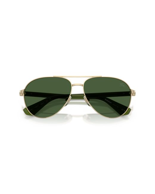 Burberry Green Be3167 110971 Sunglasses Metal Pilot Normal for men
