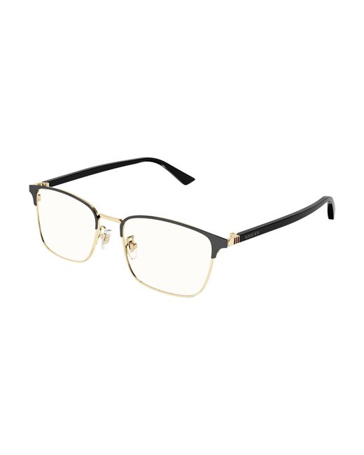 Gucci Black Gg1124Oa 001 Optical Frames Metal Squared for men
