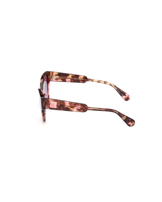 MAX&Co. Black Mo0095 55B Sunglasses Acetate Smoke Round Normal