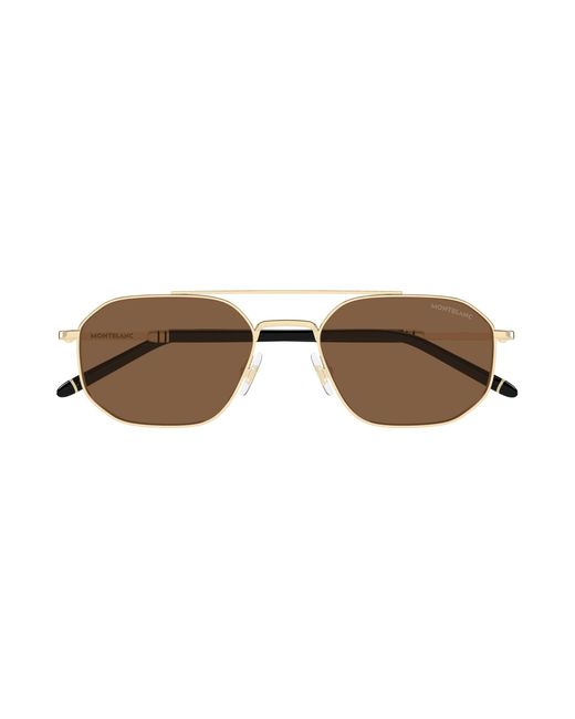 Montblanc Black Mb0481S 002 Sunglasses Metal Pilot for men