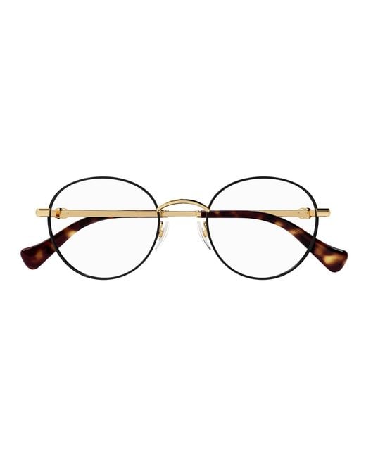 Gucci Black Gg1472Oj 002 Optical Frames Metal Transparent Round