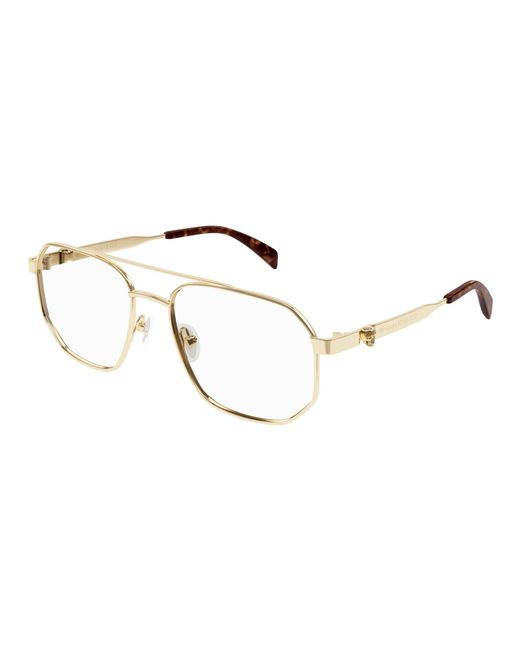 McQueen Black Am0459O 002 Optical Frames Acetate Transparent Pilot for men