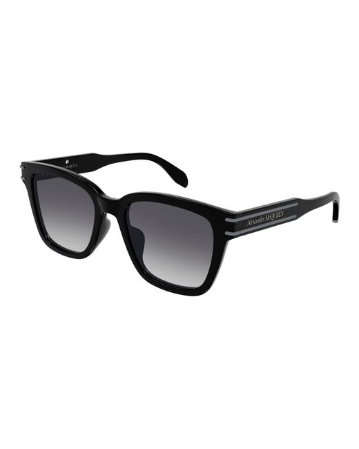 McQueen Black Am0399Sa 001 Sunglasses Acetate Squared Shaded