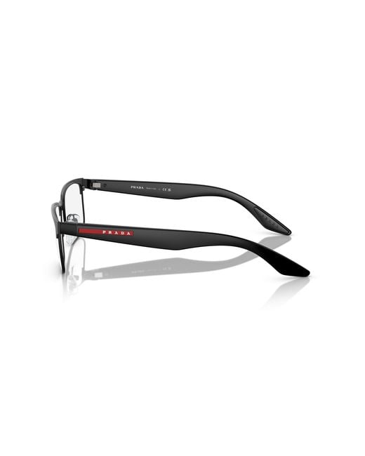 Prada Linea Rossa Black Ps 51Pv Dg01O1 Optical Frames Metal Squared Normal for men