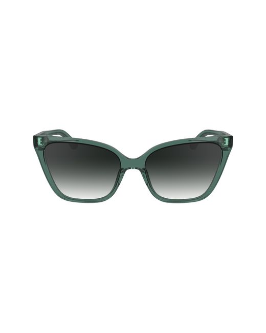 Calvin Klein Black Ck24507S 338 Sunglasses Bio-Inject Smoke Cat Eye Normal Shaded