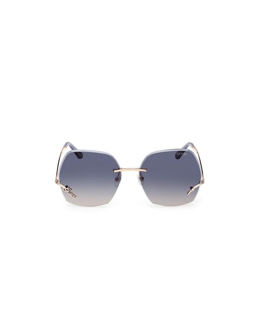Guess Black Gu00268 28B Sunglasses Metal Smoke Butterfly Normal