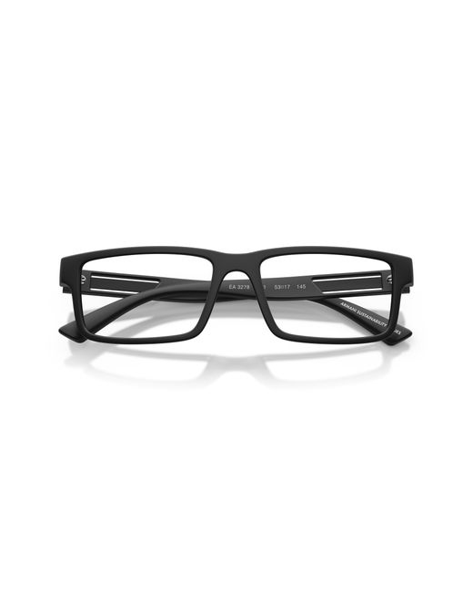 Emporio Armani Black Ea3278 5017 Optical Frames Injected Transparent Squared Normal for men