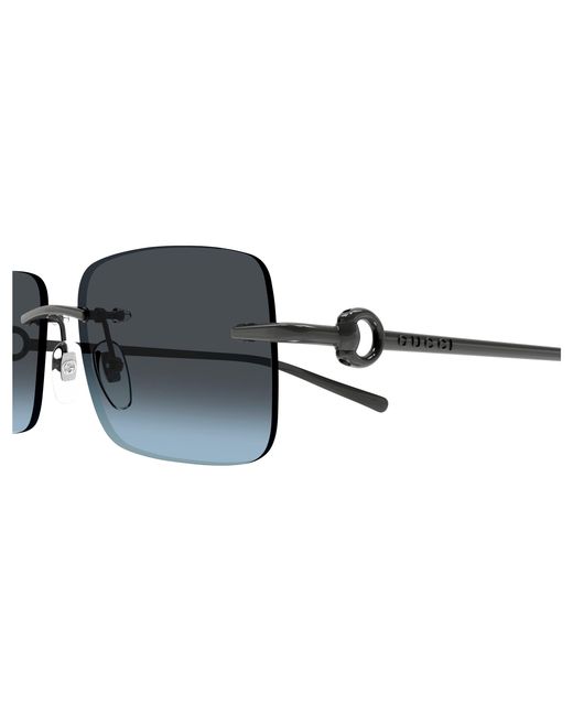 Gucci Black Gg1703S 006 Sunglasses Metal Squared for men