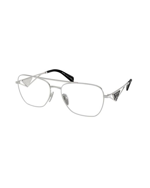 Prada Black Pr B50V 1Bc1O1 Optical Frames Steel Pilot Normal
