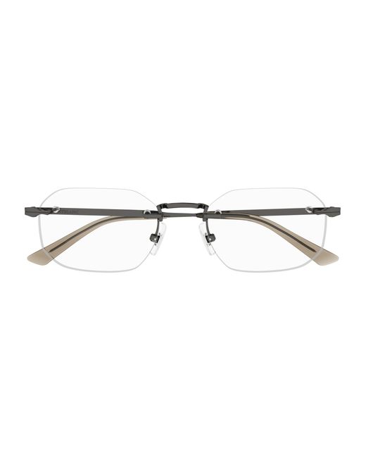 Montblanc Black Mb0307O 002 Optical Frames Metal Squared for men