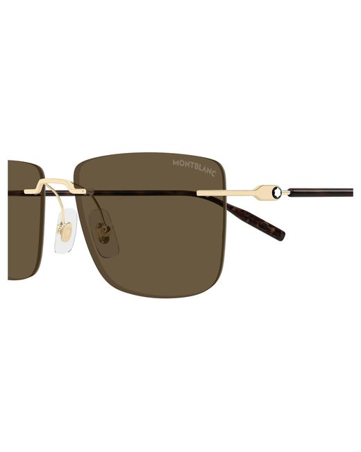 Montblanc Black Mb0429S 005 Sunglasses Metal Squared for men