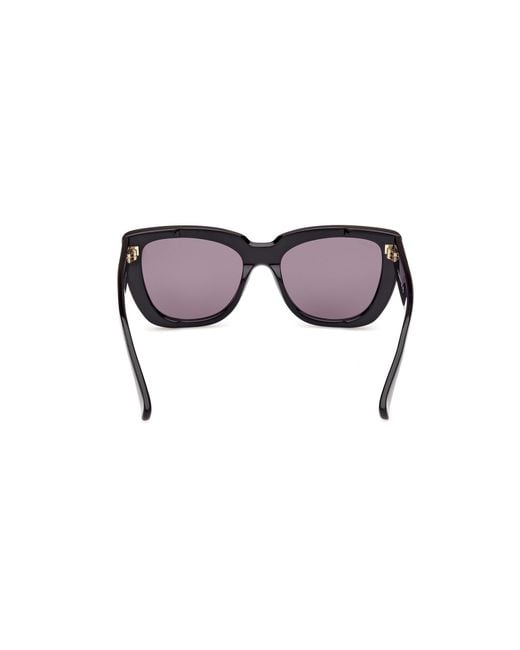 Max Mara Black Mm0090 Glimpse4 01A Sunglasses Acetate Smoke Cat Eye Normal