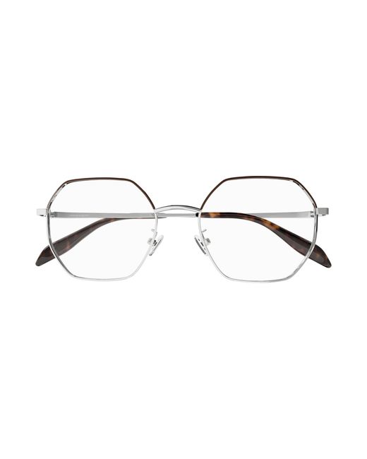 McQueen Black Am0338O 002 Optical Frames Metal Geometric