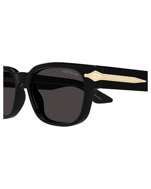 Montblanc Black Mb0479S 001 Sunglasses Acetate Squared for men