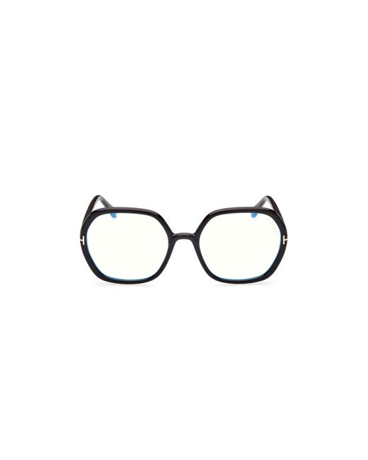 Tom Ford Black Ft5814-B 001 Optical Frames Injected Geometric Normal