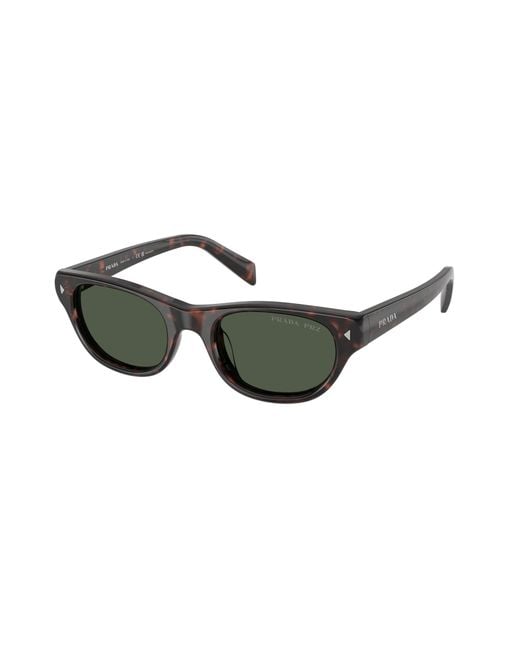 Prada Black Pr C08S 17N90V Sunglasses Acetate Cat Eye Polarized