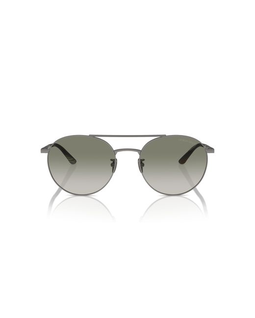 Giorgio Armani Black Ar6156 30038E Sunglasses Steel Round Normal Shaded for men