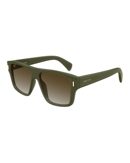 McQueen Green Am0550S 003 Sunglasses Acetate Squared for men