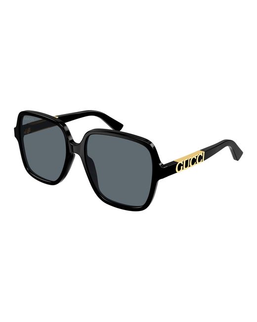 Gucci Black Gg1189Sa 002 Sunglasses Acetate Squared Normal