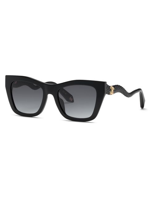 Roberto Cavalli Black Src129M 700 Sunglasses Acetate Smoke Squared Normal Nuanced