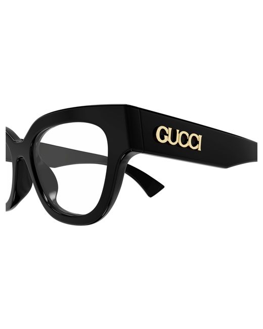 Gucci Black Gg1837O 001 Optical Frames Acetate Transparent Butterfly