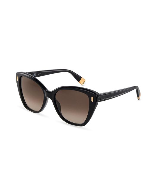 Furla Black Sfub11 700 Sunglasses Acetate Smoke Squared Normal Nuanced
