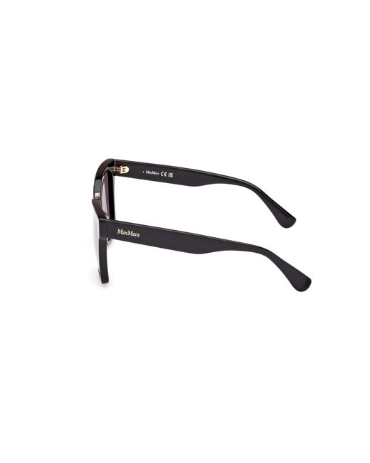 Max Mara Black Mm0089 Spark3 01A Sunglasses Acetate Smoke Squared Normal