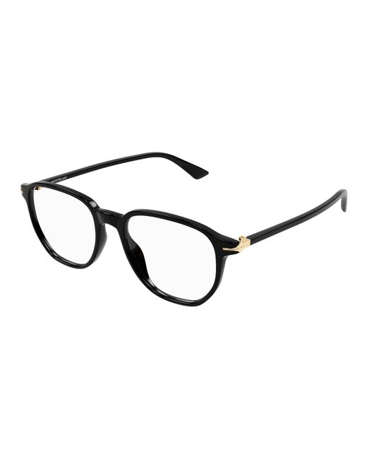 Montblanc Black Mb0366O 001 Optical Frames Acetate Transparent Squared for men