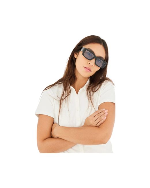 Retrosuperfuture Black Ons Notte Azure Sunglasses Acetate Squared Normal