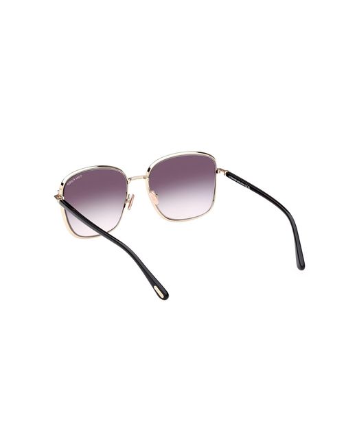 Tom Ford Black Ft1029 Fern 28B Sunglasses Metal Squared Normal Shaded