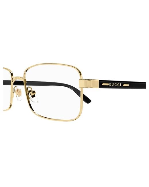 Gucci Black Gg1586O 001 Optical Frames Metal Transparent Squared for men