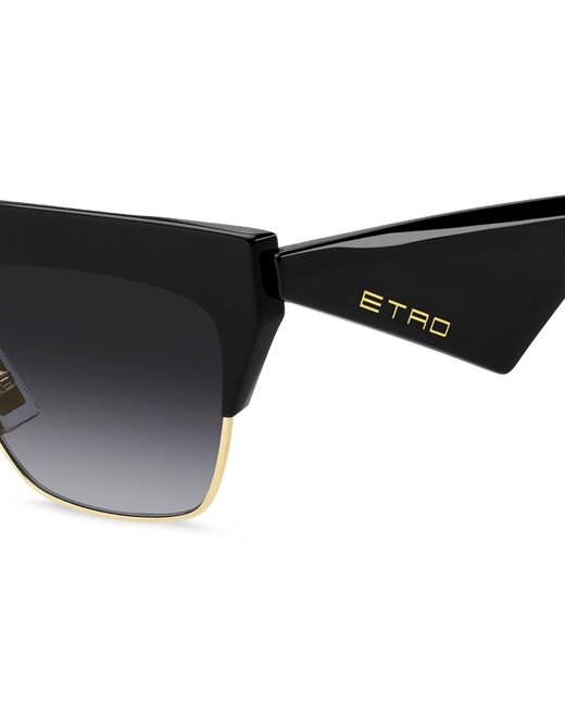 Etro Black Club 807/9O Sunglasses Metal Squared Normal Shaded