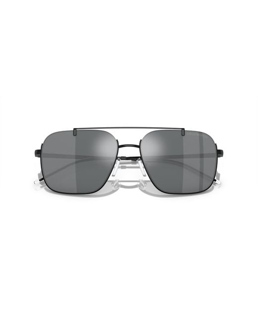 Emporio Armani Black Ea2150 30146G Sunglasses Metal Squared Mirrored Mirror for men