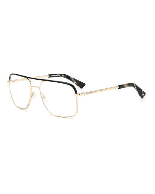 DSquared² Black D2 0018 2M2 Optical Frames Metal Squared for men