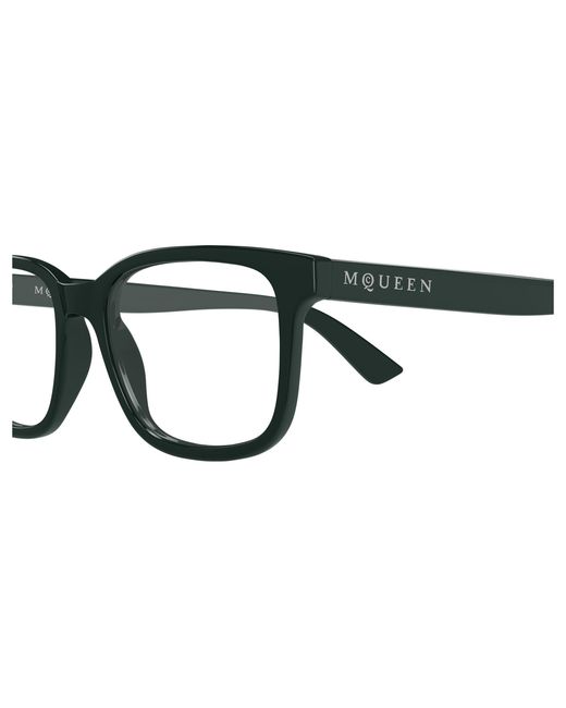 McQueen Black Am0541O 009 Optical Frames Acetate Transparent Squared for men