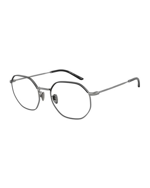 Giorgio Armani Black Ar5130J 3003 Optical Frames Steel Transparent Squared Normal for men