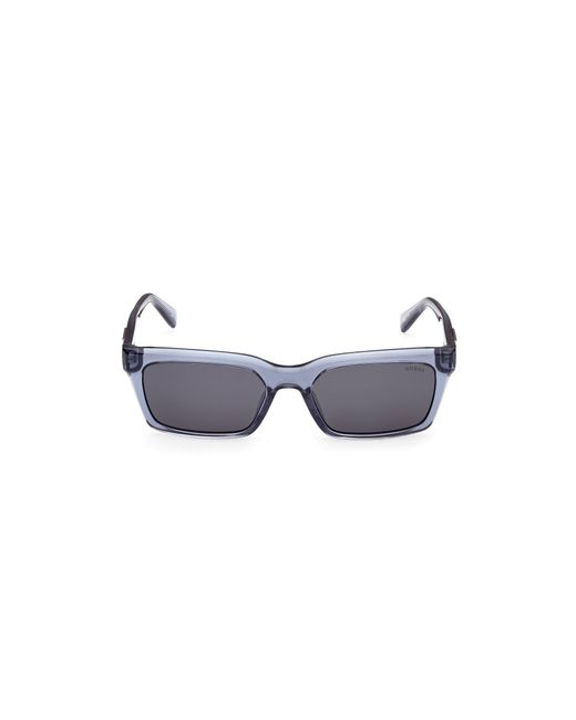 Guess Black Gu00300 90A Sunglasses Injected Smoke Squared Normal for men
