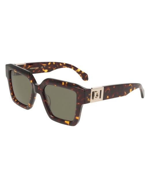 Ferragamo Black Sf2084S 242 Sunglasses Acetate Squared Normal