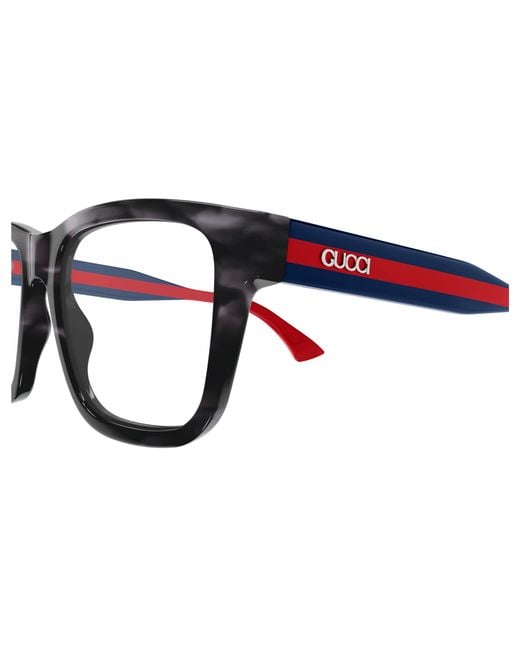 Gucci Black Gg1870O 008 Optical Frames Acetate Transparent Squared for men