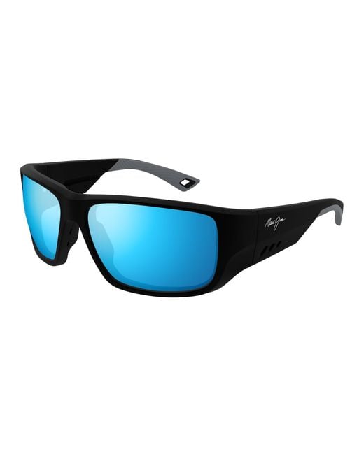 Maui Jim Black Mj0664Sa 001 Sunglasses Injected Squared for men