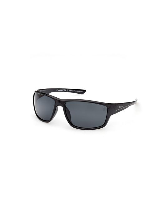 Timberland Black Tb00003 01D Sunglasses Injected Smoke Squared Polarized for men