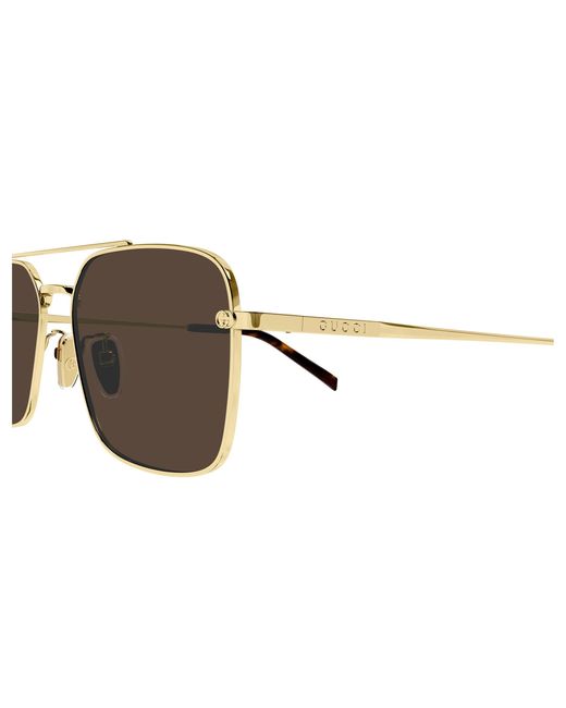 Gucci Black Gg1957Sa 002 Sunglasses Metal Squared for men