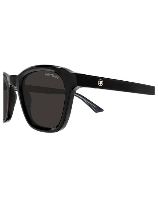 Montblanc Black Mb0384S 001 Sunglasses Acetate Round for men