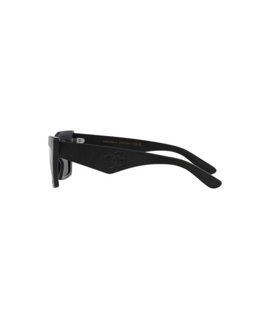 Dolce & Gabbana Black Dg4435 25256G Sunglasses Acetate Cat Eye Normal Mirror