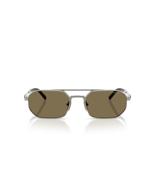 Prada Black Pr D53S 23J90F Sunglasses Metal Geometric Normal for men