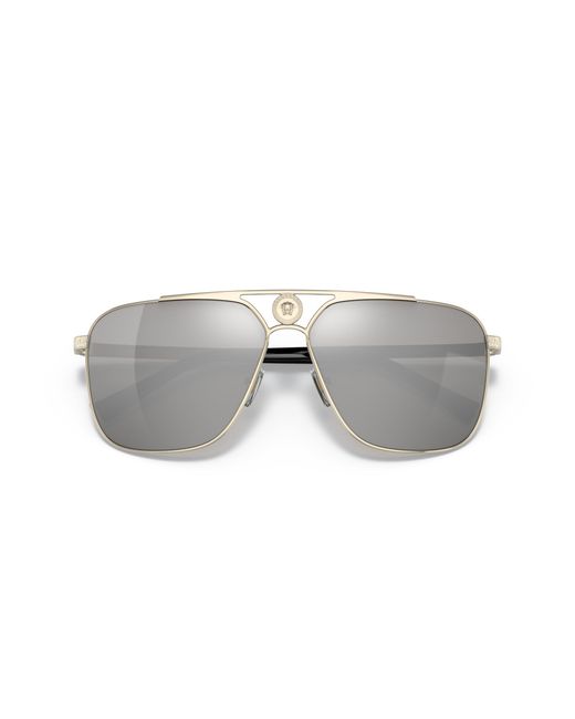 Versace Black Ve2238 12526G Sunglasses Metal Squared Mirrored for men