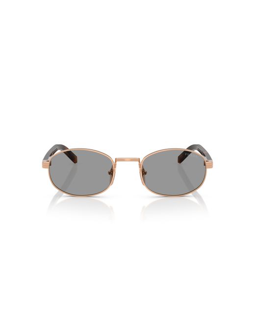 Prada Black Pr B53S Svf50Q Sunglasses Steel Round Normal