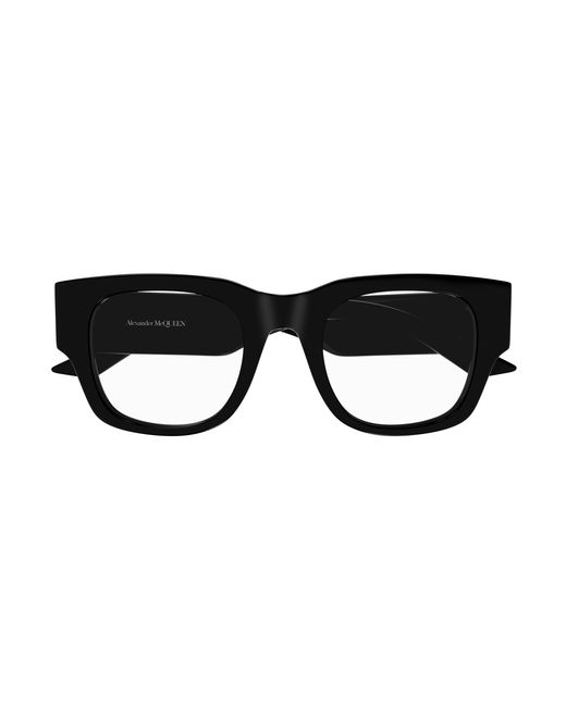 McQueen Black Am0455O 001 Optical Frames Acetate Transparent Squared