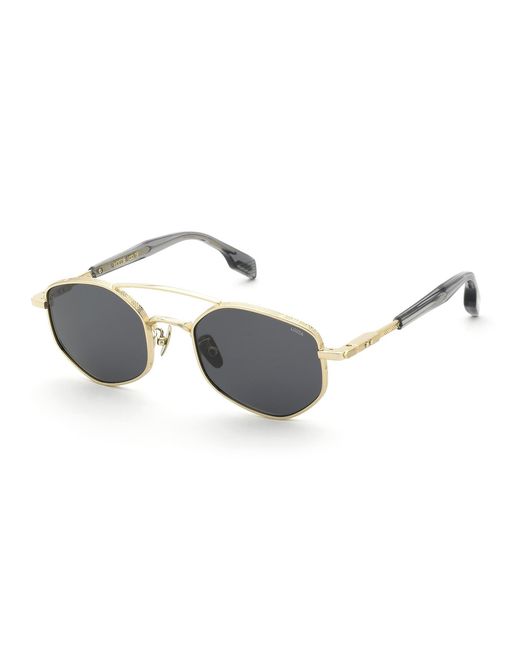 Lozza Black Sl2458M Aria 2 300 Sunglasses Metal Smoke Geometric Normal for men