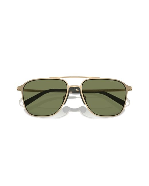 Giorgio Armani Green Ar6110 30022A Sunglasses Steel Squared Normal for men